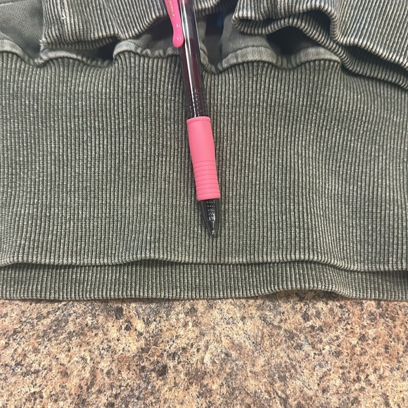 Lelis Collection Cargo Pullover Size L Green Half Zip Long Sleeve Top Cropped - Picture 13 of 13